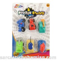 Amazing 3D Puzzle Pencil Erasers Pack of 6 Vehicles by Grafix B0798TFBFW